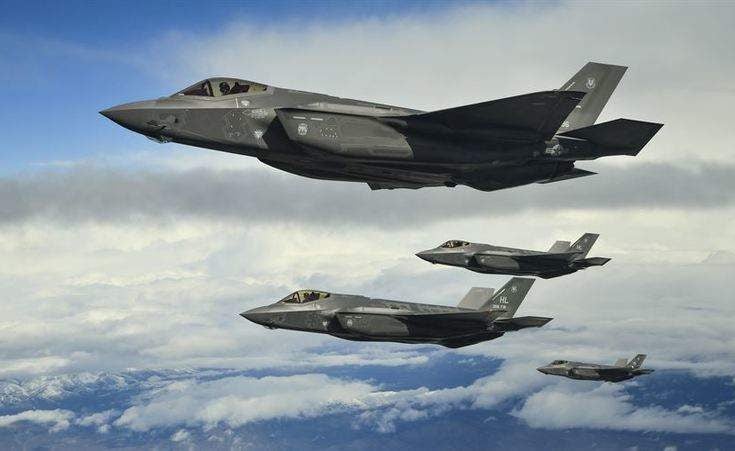 US F-35A fighter jets arrive at Royal Air Force base in UK
