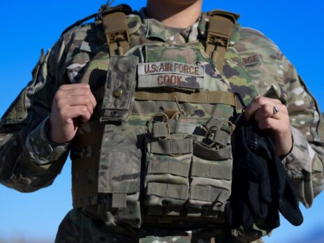 USAF female airmen at Kirtland AFB receive new body armour