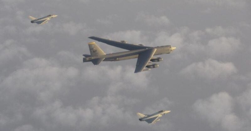 RAF Typhoon jets escort USAF B-52 Bomber over Eastern Mediterranean - Vimarsana News
