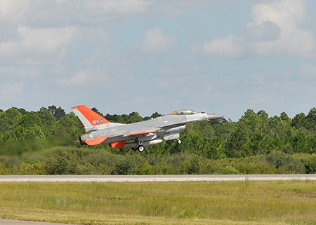 QF-16 Full Scale Aerial Target flight